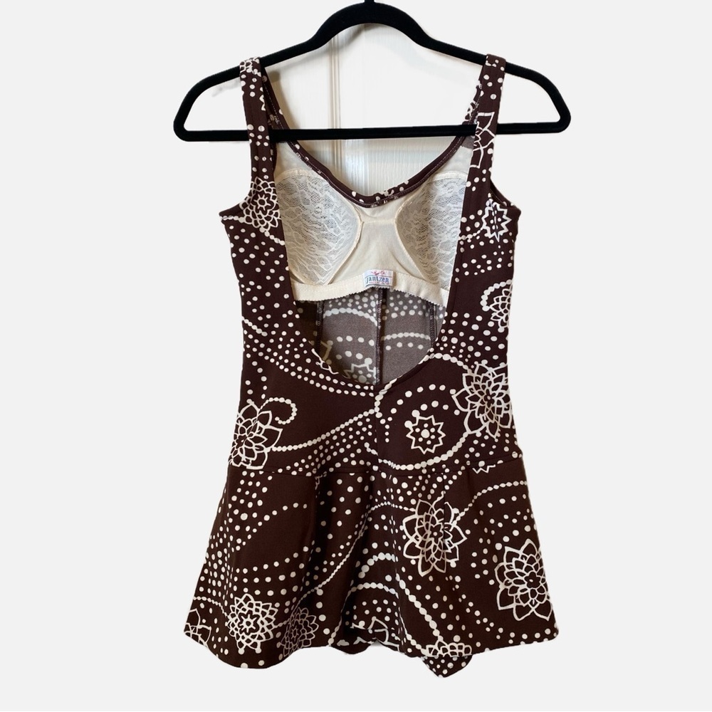 Vintage 1960s/1970s Maillot Swimsuit Print Skirted Bathing Suit Jantzen Size 12 - Picture 2 of 13